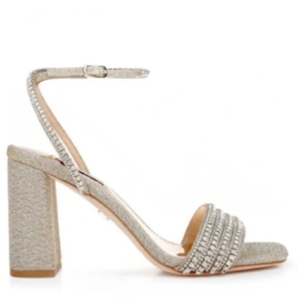 Badgley Mischka Becca Platino Heels Size 7 - Picture 1 of 11